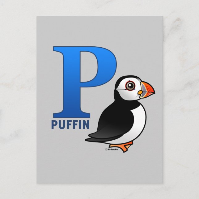 P ist für Puffin Postkarte (Vorderseite)