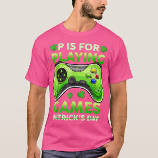 P ist für Spiele Boys St Patricks Day Funny T-Shirt