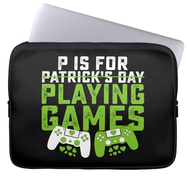 P ist für Spiele Gamer Gaming St Patrick's Laptopschutzhülle (Vorderseite)