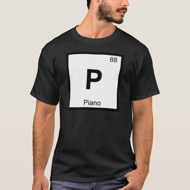 P - Klavier-Musik-Chemie-Periodensystem-Symbol T-Shirt (Vorderseite)