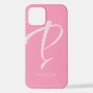 P Monogram Personalisiert Pink iPhone Case iPhone 12 Hülle