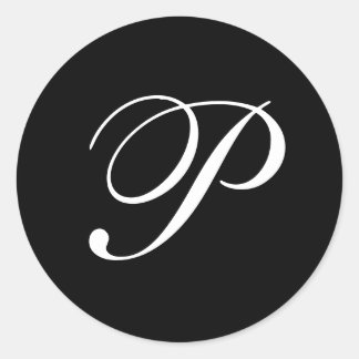 P Monogramm-Aufkleber Runder Aufkleber