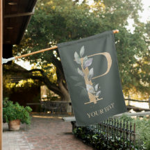 P Monogramm Floral Personalisiert