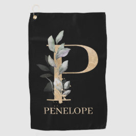 P Monogramm Floral Personalisiert Golfhandtuch