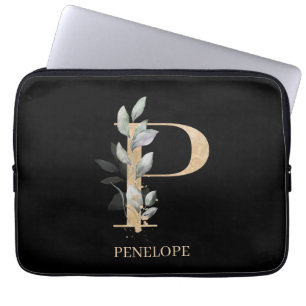 P Monogramm Floral Personalisiert Laptopschutzhülle