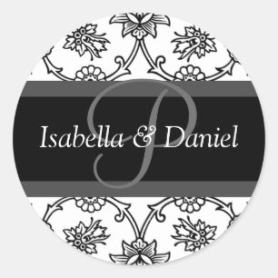 P Monogramme für Siegel zur Einladung zum Hochzeit Runder Aufkleber