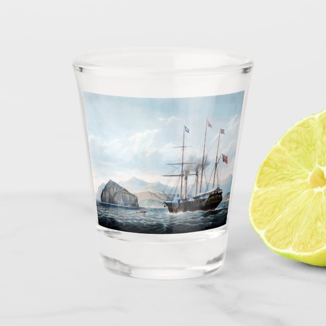 P&O-Dampfschiff Bentinck 1844 Schnapsglas (Vorderseite)