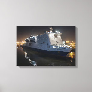 P&O Pride of Hull Fähre bei Nacht Leinwanddruck