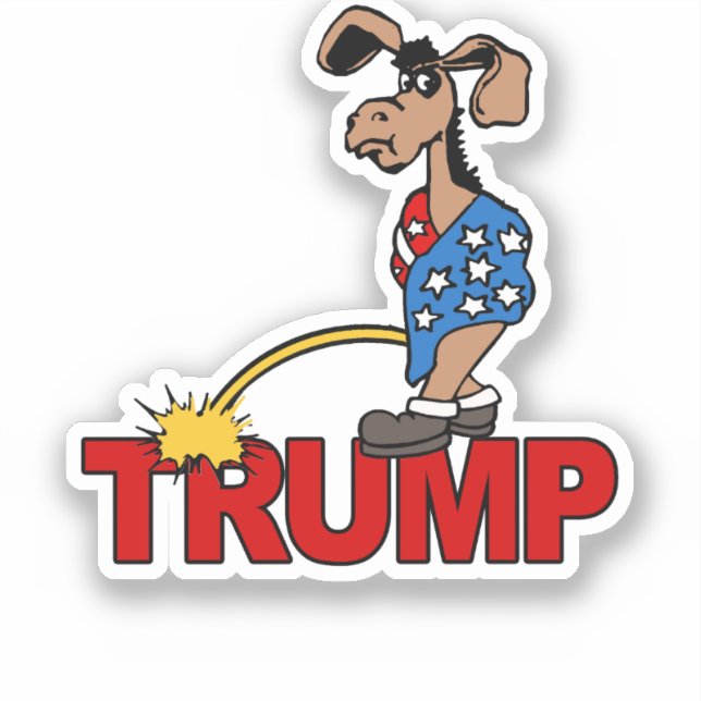 P ON TRUMP - Demokraten - Anti-Trump-Design - - Po Aufkleber (Vorderseite)