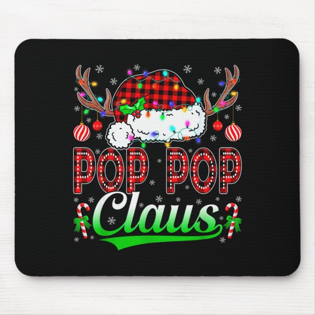 P P Claus Christmas Lights Matching Family Xmas Pa Mousepad (Vorne)