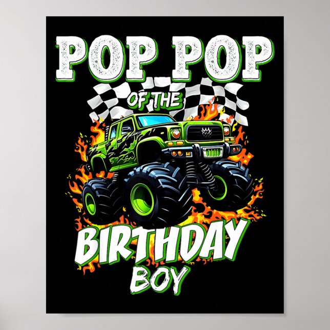 P P Of The Birthday Boy Monster Truck Birthday Kid Poster (Vorne)