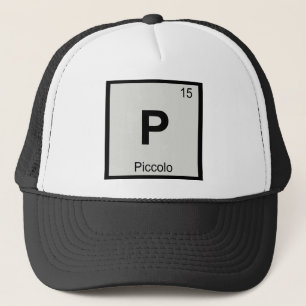 P - Periodisches Tabellensymbol der Piccolo Music  Truckerkappe