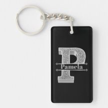 P Personnalisé Premier Monogramme Argent Votre Nom