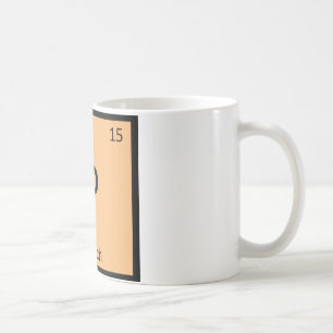 P - Pfirsich Fruchtchemie Periodensystem Symbol Kaffeetasse