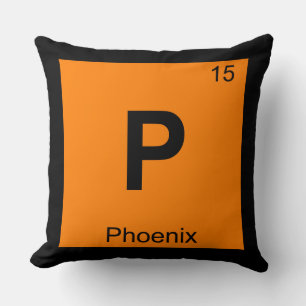 P - Phoenix City Chemistry Periodensystem-Symbol Kissen
