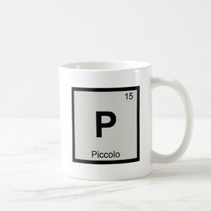 P - Piccolo-Musik Chemie Periodensystem-Symbol Kaffeetasse
