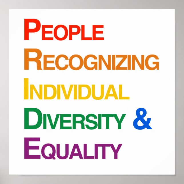 P-R-D-E: MENSCHEN, DIE EINZELNES DIVERSITY ANERKEN POSTER (Vorne)
