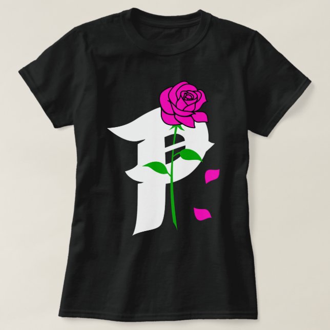 P-Rosen-Mädchen-T-Shirt T-Shirt (Design vorne)