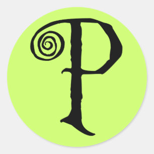 P RUNDER AUFKLEBER