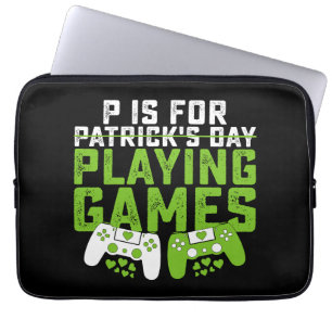 P steht für Spiele spielen Gamer Gaming St. Patric Laptopschutzhülle