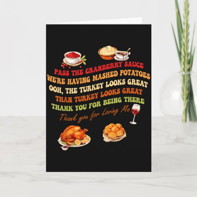 P The Cranberry Sauce Mashed Tatoes Funny Thanksgi Karte (Vorderseite)