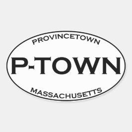 P-TOWN - Massachusetts in der Provinz Ovaler Aufkleber