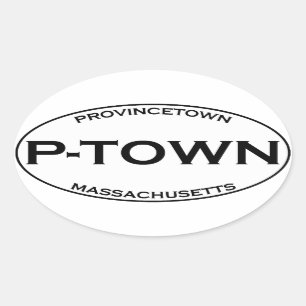 P-TOWN - Massachusetts in Provinzen Ovaler Aufkleber