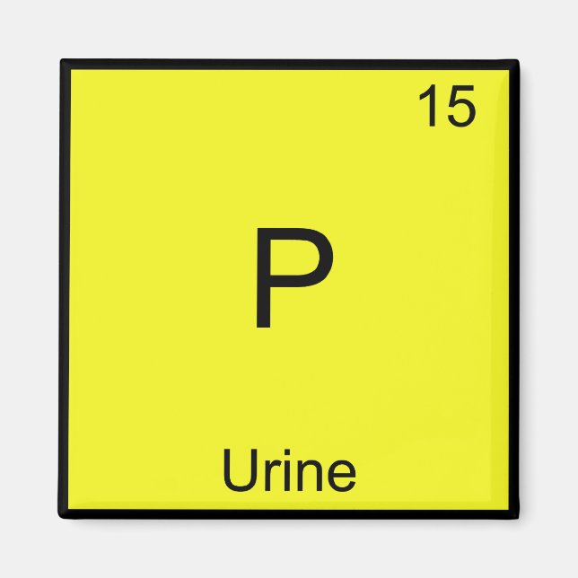P - Urin Chemistry Element Symbol Funny Periodic Magnet (Vorne)