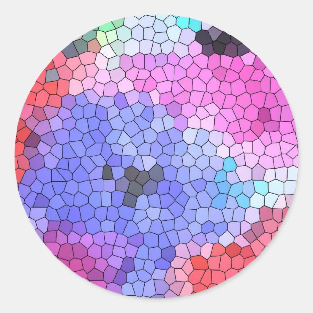 © P Wherrell Gestaltete Glasmosaikanemonen auf Sei Runder Aufkleber (Vorderseite)