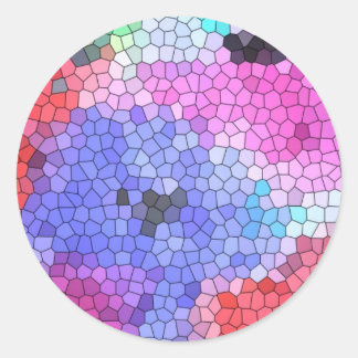 © P Wherrell Gestaltete Glasmosaikanemonen auf Sei Runder Aufkleber