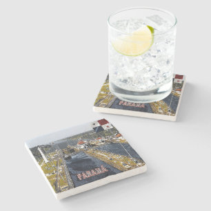 PA0003 Amerika - Panama - Canal Locks - Panorama Steinuntersetzer