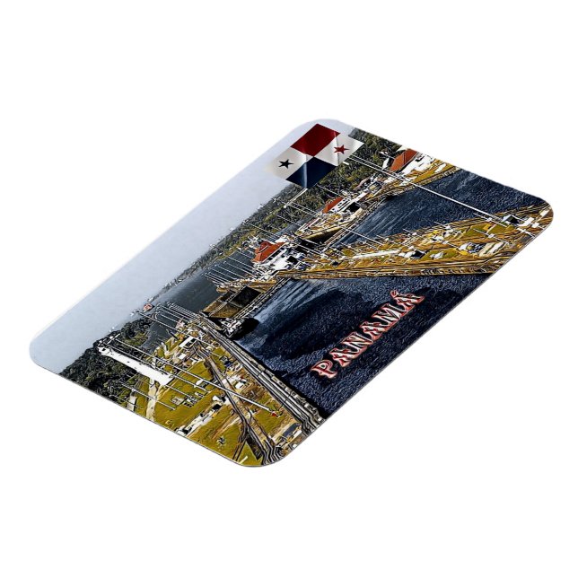 PA0003 Amerika - Panama - Kanallappen - Panoramaau Magnet (Linke Seite)