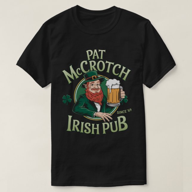 PA42 Pat McCrotch Irish Pub St. Patrick's Day T-Shirt (Design vorne)