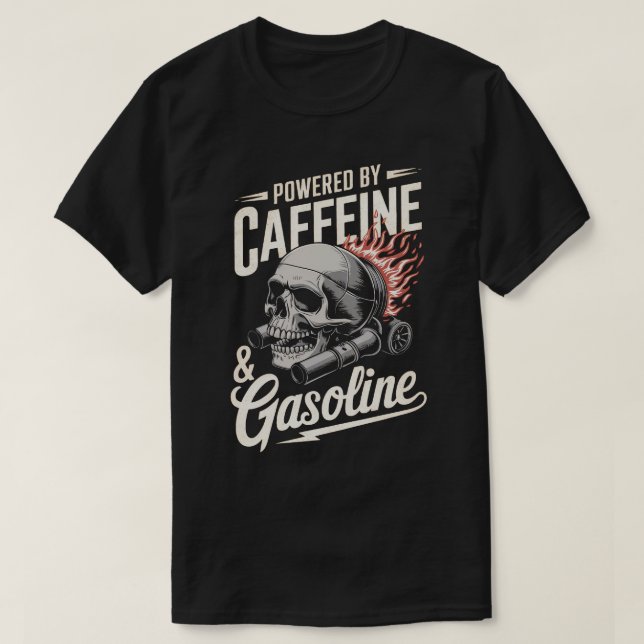 PA45 mit Auto aus Koffein und Benzin T-Shirt (Design vorne)