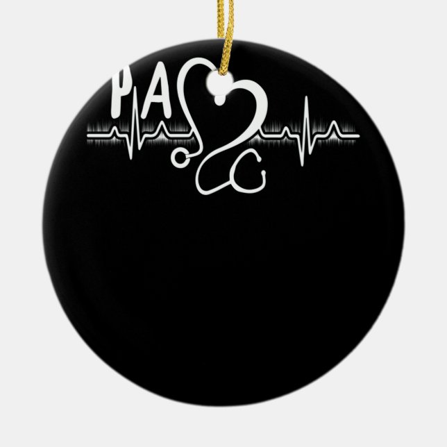 PA Arzt Assistenzheartbeat Keramik Ornament (Vorne)