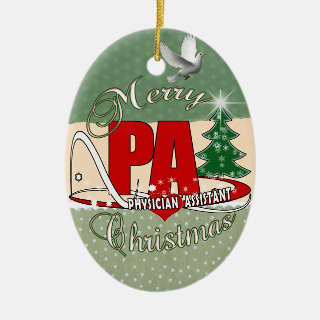 PA-ARZT-BEHILFLICHE FROHE WEIHNACHTEN KERAMIK ORNAMENT (Vorne)