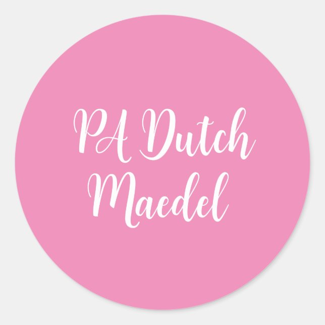 PA Dutch Maedel Runder Aufkleber (Vorderseite)