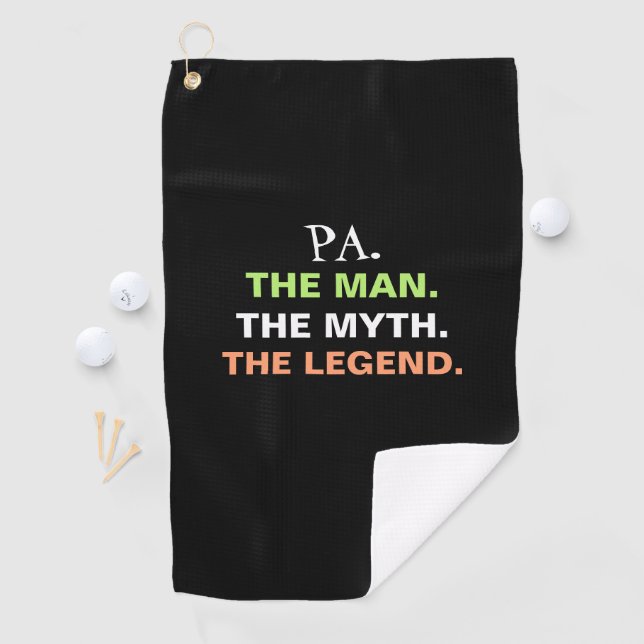 Pa Man Myth Legend Funny Quote Mens Golfhandtuch (Insitu)