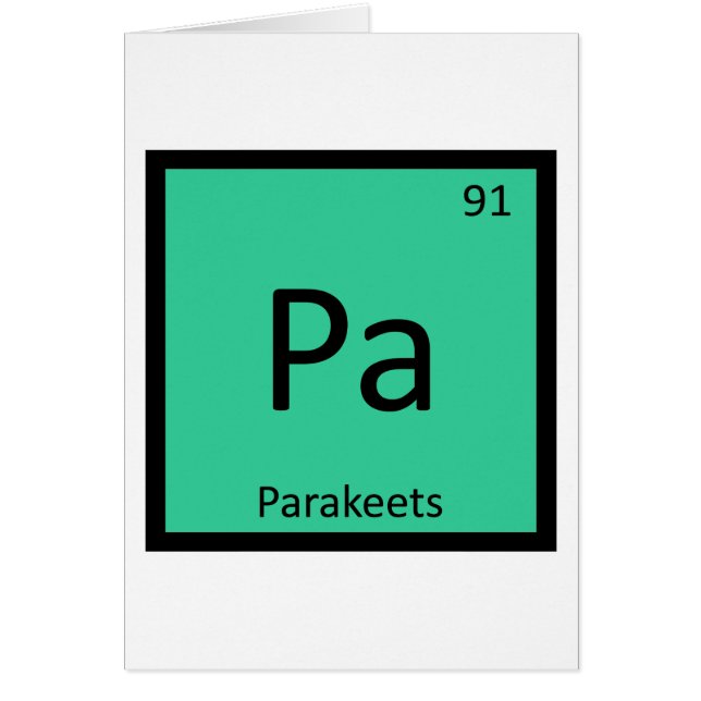 Pa - Parakeets Chemistry Periodic Table Symbol (Vorne)