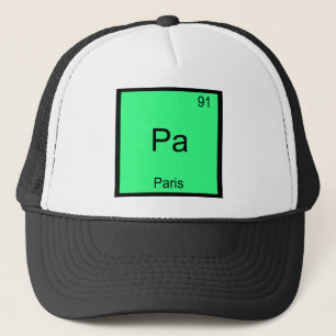 Pa - Paris Lustiges Chemie-Element-Symbol T-Shirt Truckerkappe