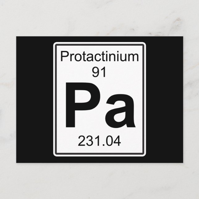 Pa - Protactinium Postkarte (Vorderseite)