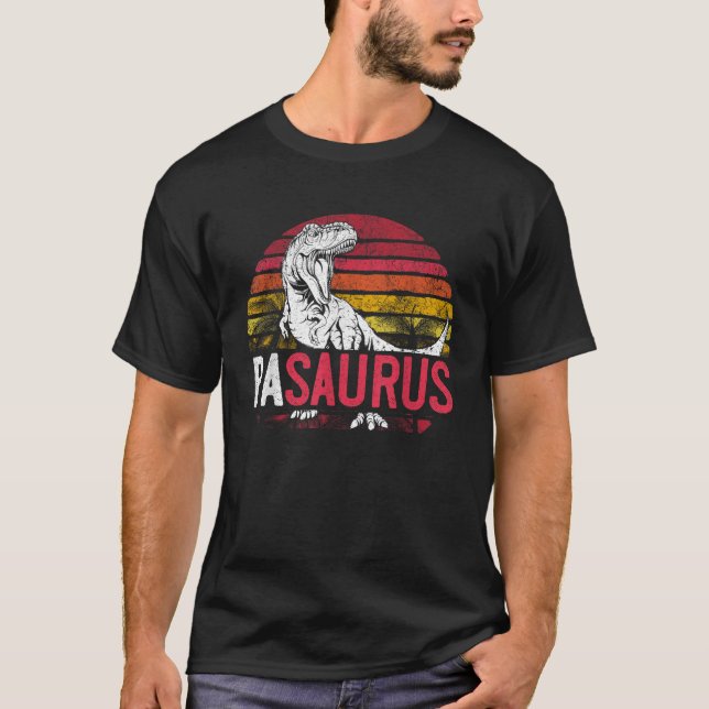 Pa Saurus Father's Day Pasaurus T Rex Dinosaur Gra T-Shirt (Vorderseite)