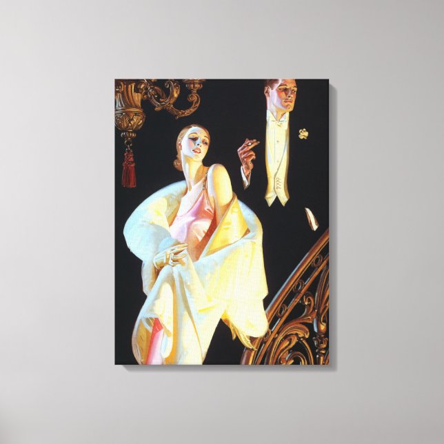 Paar absteigende Treppe, 1923 von Leyendecker Leinwanddruck (Vorderseite)