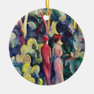 Paar auf dem Waldweg von August Macke Keramikornament