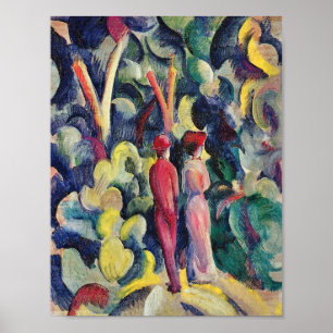 Paar auf dem Waldweg von August Macke Poster