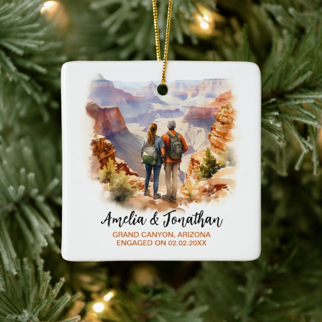 Paar auf Grand Canyon Arizona Keramikornament (Baum)