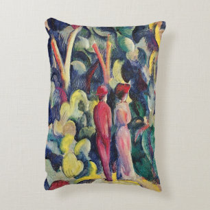 Paar auf Waldweg von August Macke Dekokissen