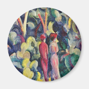 Paar auf Waldweg von August Macke Magnet