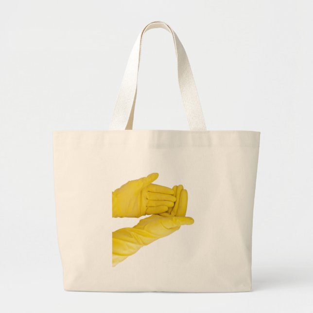 Paar aus Latex Handschuhen Jumbo Stoffbeutel (Vorne)