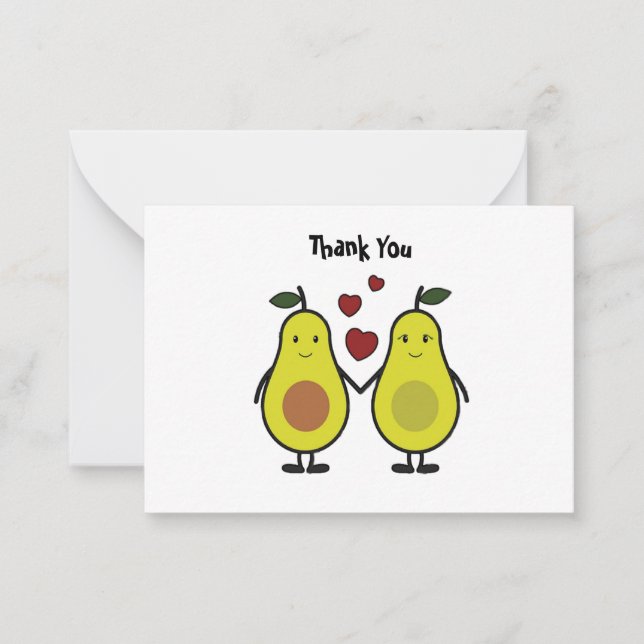 Paar Avocado Danke Karte (Vorderseite)